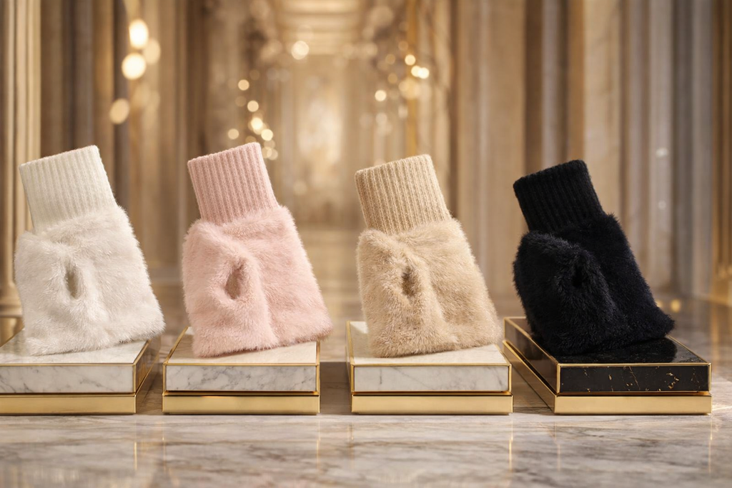 Gants d'hiver souples sans doigts pour femmes – Mitaines douillettes et chaudes pour les poignets